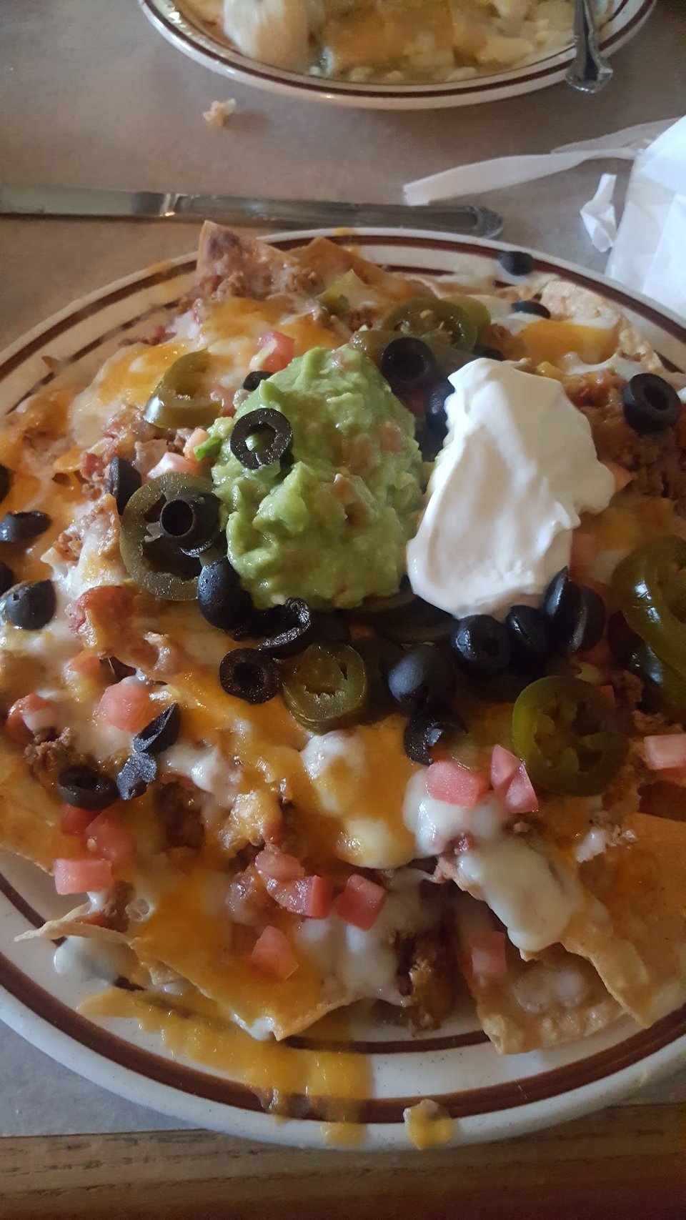 Menu layout with Mexican restaurant categories.