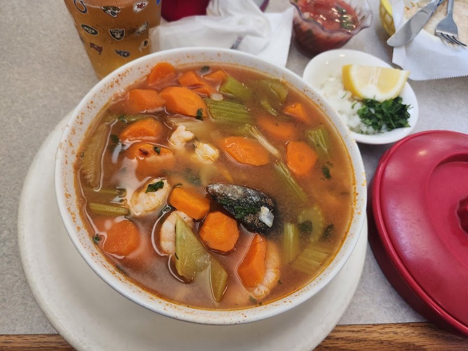 Menu layout with Mexican restaurant categories.
