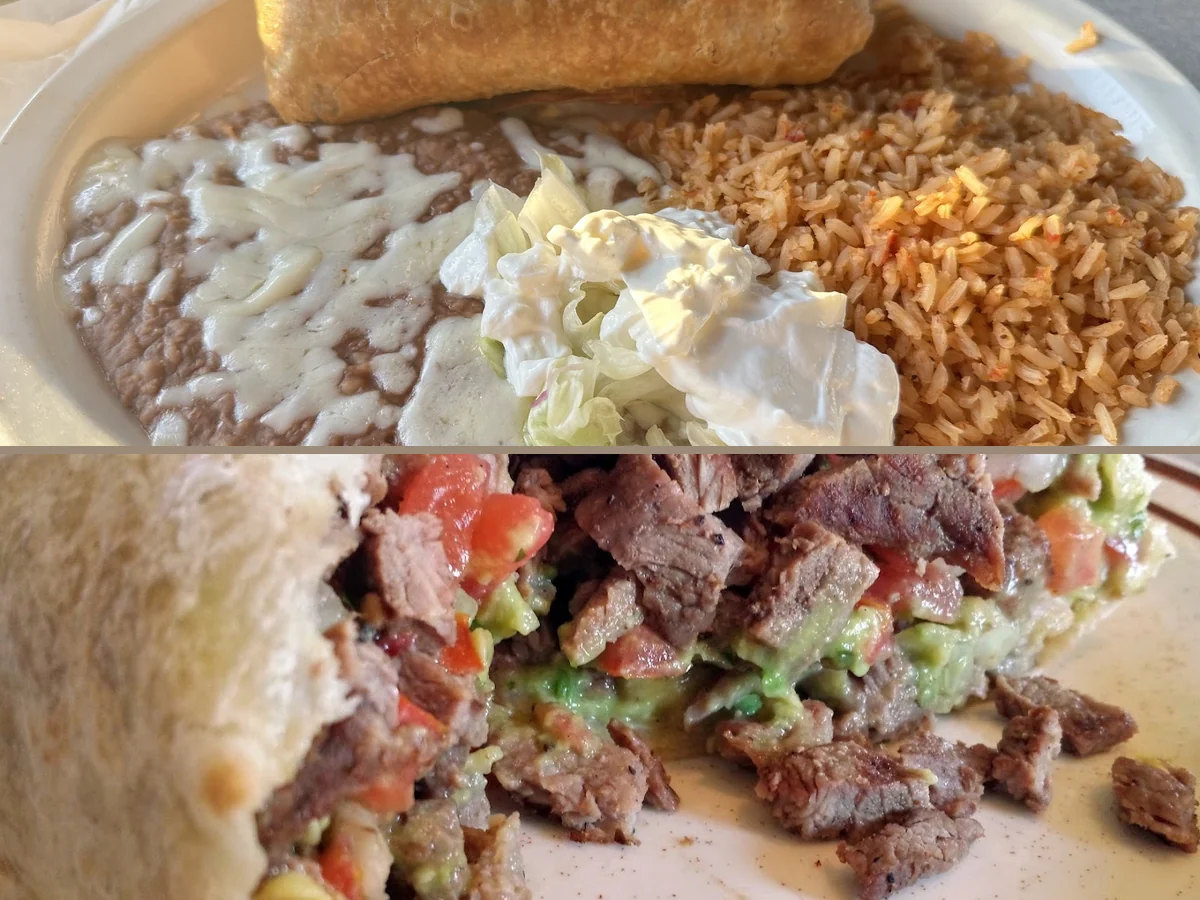 Colorful plates on a Mexican restaurant table.